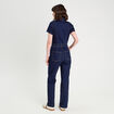 Combinaison pantalon en jean denim brut femme