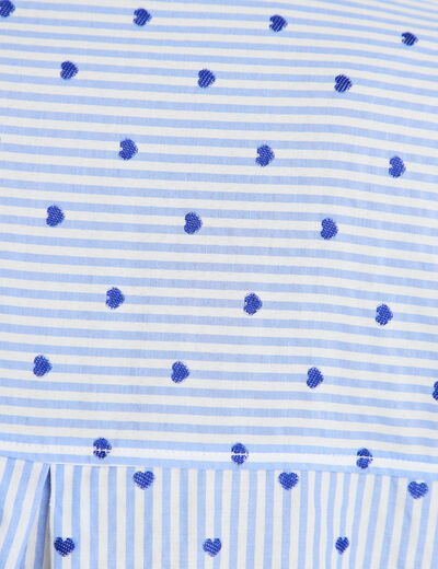 Chemise oversize manches longues bleu femme