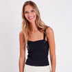 Débardeur bustier gauffré noir femme