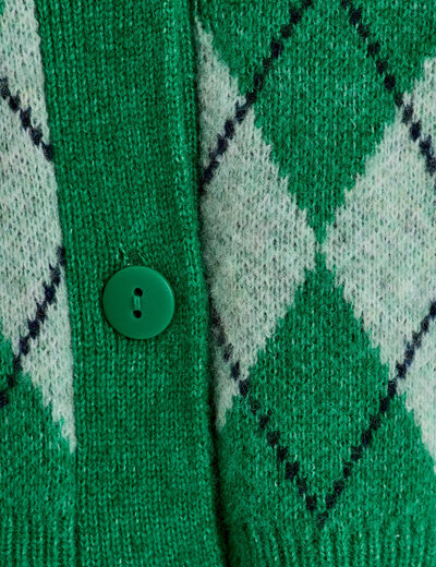 Gilet manches longues vert pastel femme