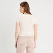 T-shirt manches courtes ajusté ecru femme