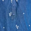 Blouse ample manches longues en jean blanc femme