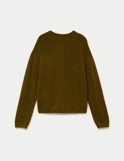 Gilet manches longues vert olive femme