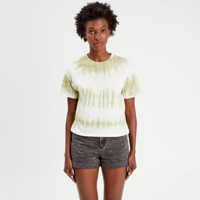 T-shirt manches courtes vert kaki femme