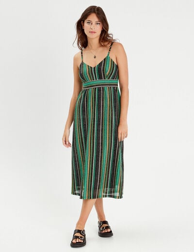 Robe empire bretelles fines vert femme