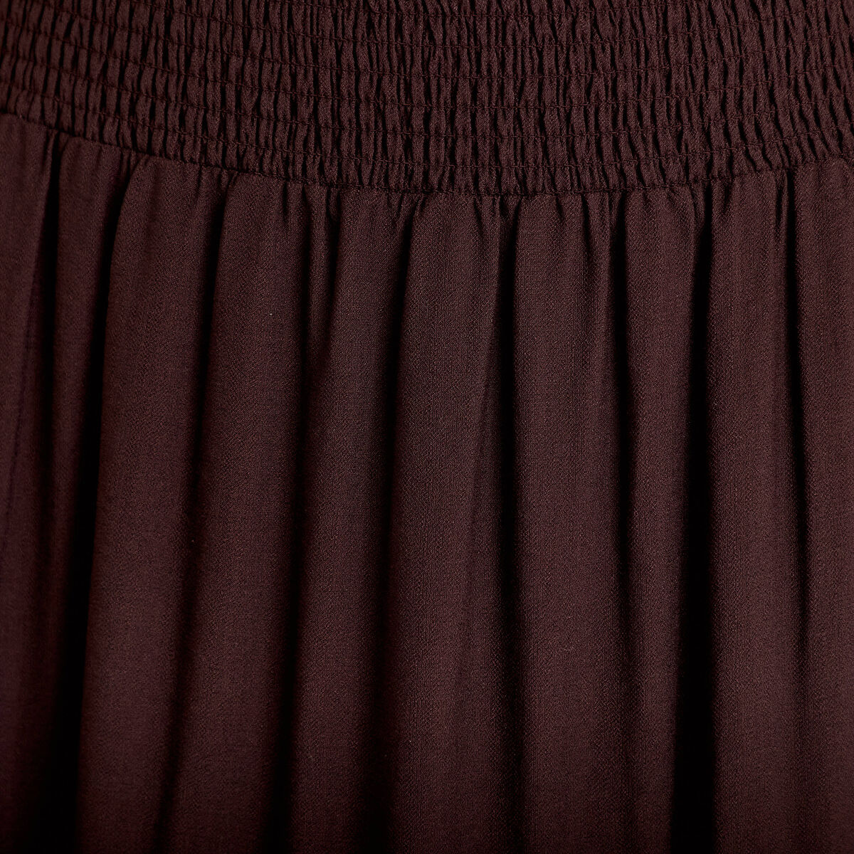 Jupon &eacute;vas&eacute; taille haute marron fonc&eacute; femme