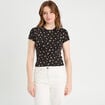 T-shirt manches courtes ajusté noir femme