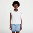 Chemise ample sans manches pliss&eacute;e ecru femme