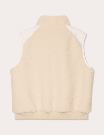 Veste réversible polaire ecru femme