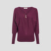 Pull avec col zippé prune femme