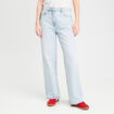 Jeans large 5 poches denim bleach femme