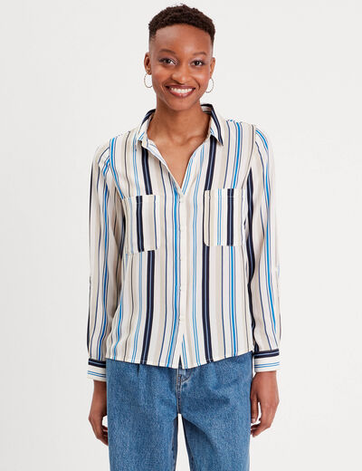 Chemise manches longues blanc femme