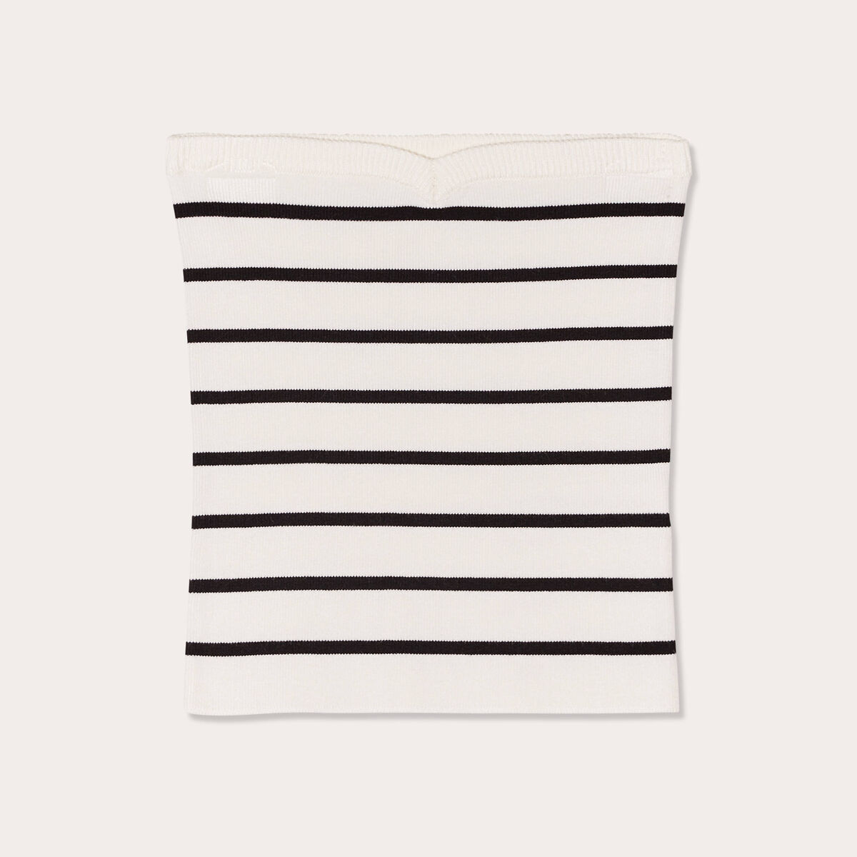Bandeau tricot cropped ecru femme