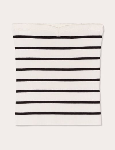 Bandeau tricot cropped ecru femme
