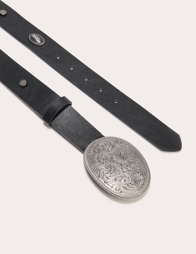Ceinture large noir femme