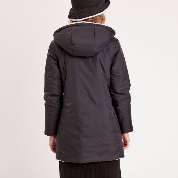 parka reversible a capuche noir femme Parka réversible à capuche noir femme