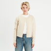Gilet boutonné manches longues ecru femme