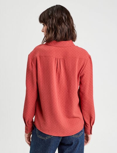 Chemise manches longues vieux rose femme
