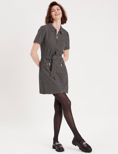 Robe droite zippée noir femme