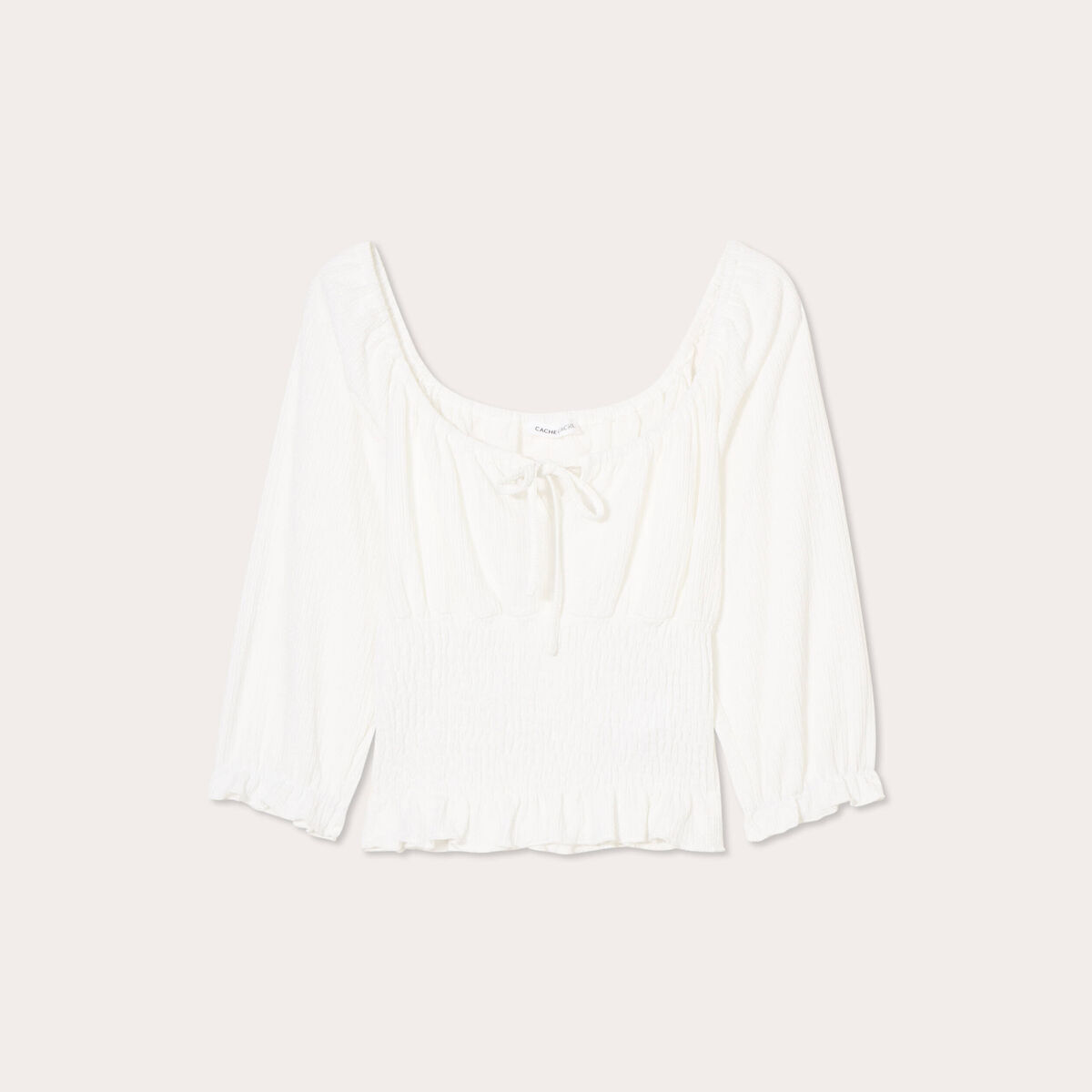 Blouse manches 3/4 blanc femme