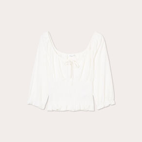 Blouse manches 3/4 blanc femme