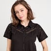 Chemise broderie anglaise noir femme
