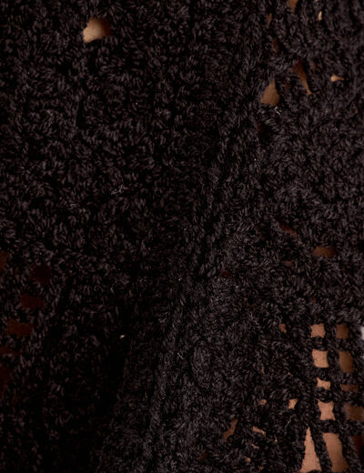 Gilet aspect crochet noir femme