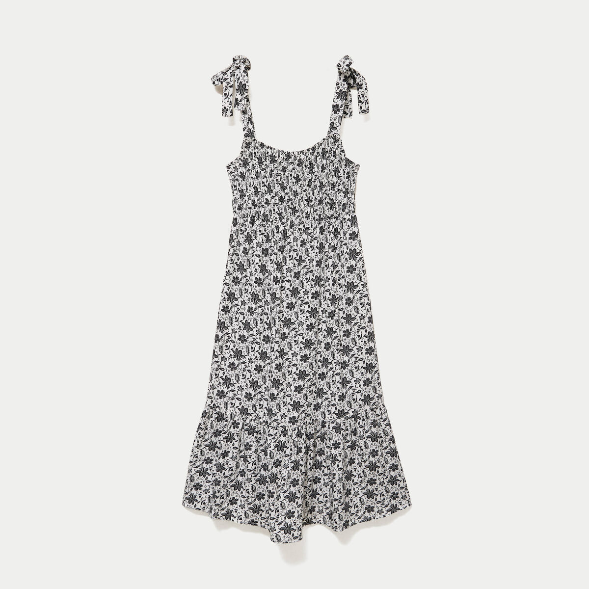 Robe longue &eacute;vas&eacute;e col carr&eacute; noir femme