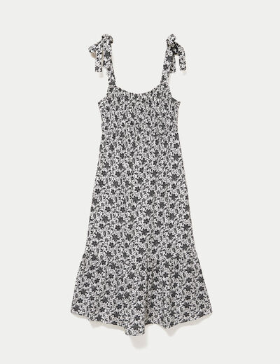 Robe longue &eacute;vas&eacute;e col carr&eacute; noir femme