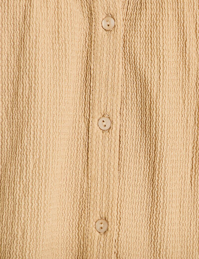 Blouse sans manches col rond beige femme