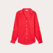 Chemise manches longues contenant du lin rouge femme