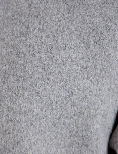 Veste courte aspect laineux gris femme