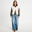 Gilet sans manches effet polaire ecru femme