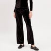 Pantalon city large velours noir femme