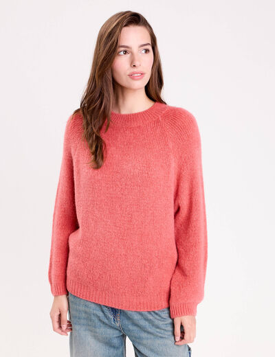 Pull manches longues vieux rose femme