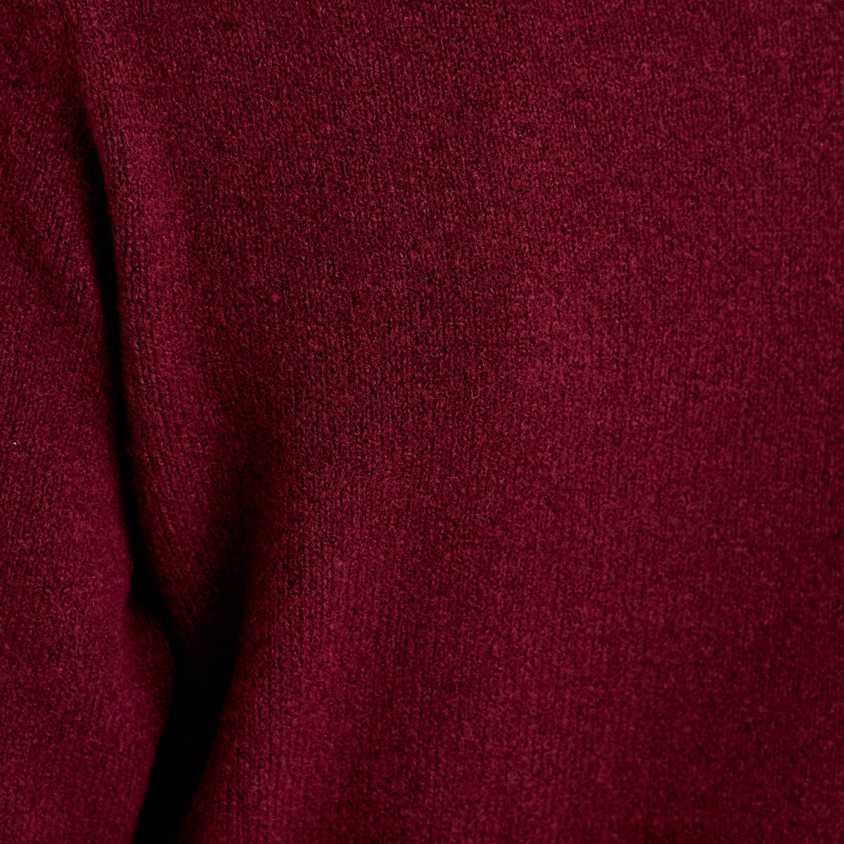 Pull col chemise manches longues bordeaux femme