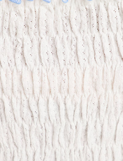 Débardeur smocké blanc femme