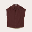 Blouse manches courtes marron femme