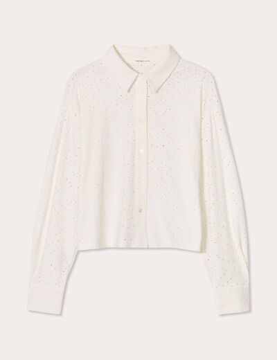 Blouse broderie anglaise blanc femme