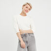 Pull manches 3/4 ecru femme