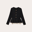 Pull p&eacute;plum avec boutons noir femme