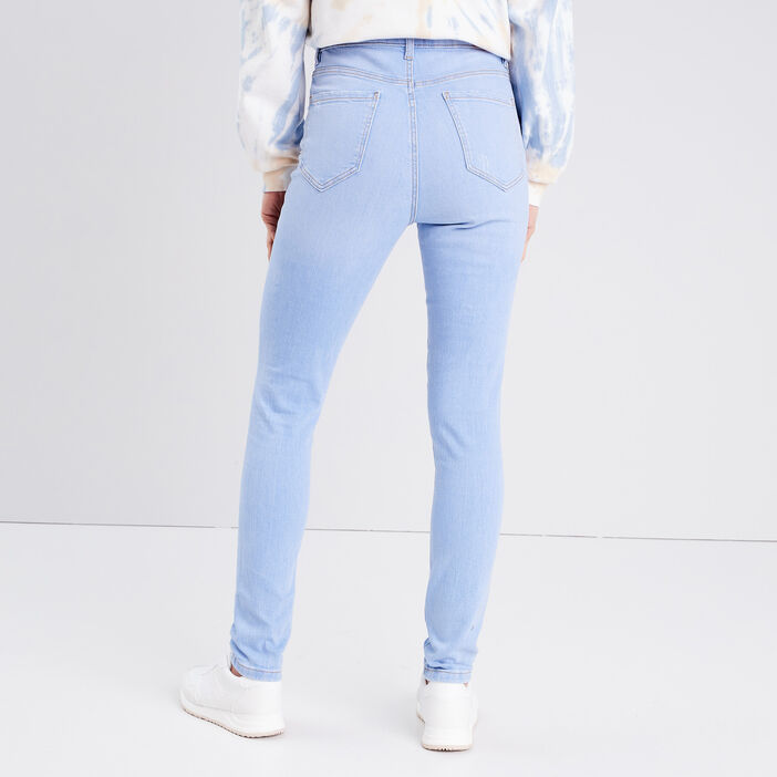 Jeans skinny taille haute denim baby bleu femme