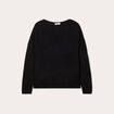 Pull manches longues col en V noir femme