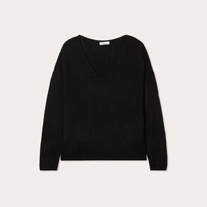 pull manches longues col en v noir femme Pull manches longues col en V noir femme
