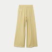 Pantalon large taille haute fluide vert kaki femme