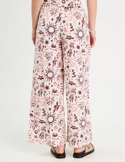 Pantalon large rose femme