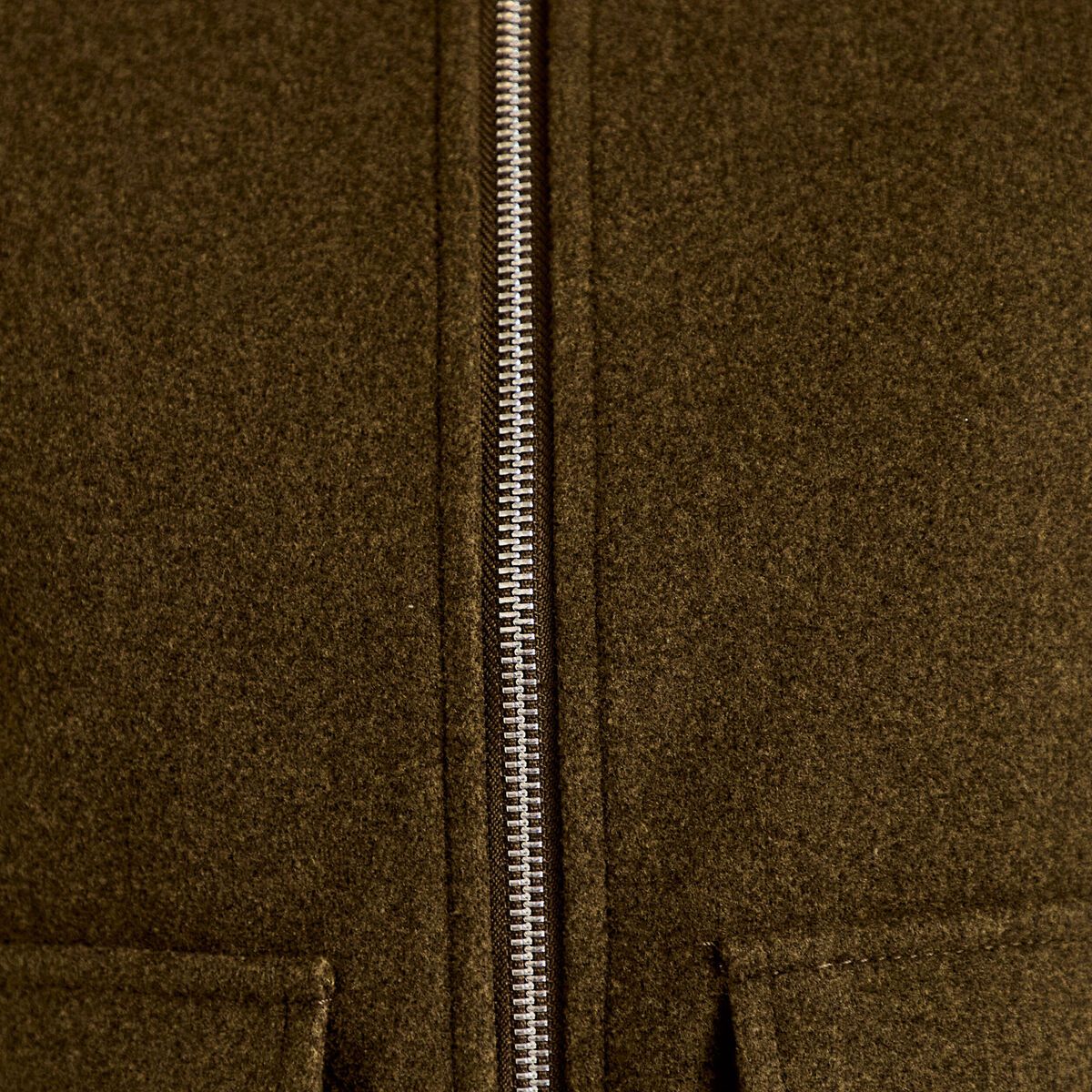 Veste zipp&eacute;e vert kaki femme