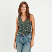 Veston sans manches velours vert femme
