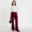 T-shirt col b&eacute;nitier manches longues ecru femme