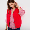 Gilet sans manches fausse fourrure rouge femme